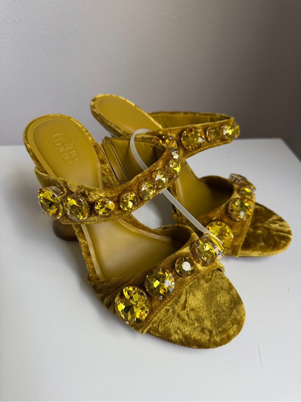 NWT Gianni Bini News-Flash Velvet Jewel Ornament Dress Slide Sandals Sz 6,5 - Picture 8 of 13